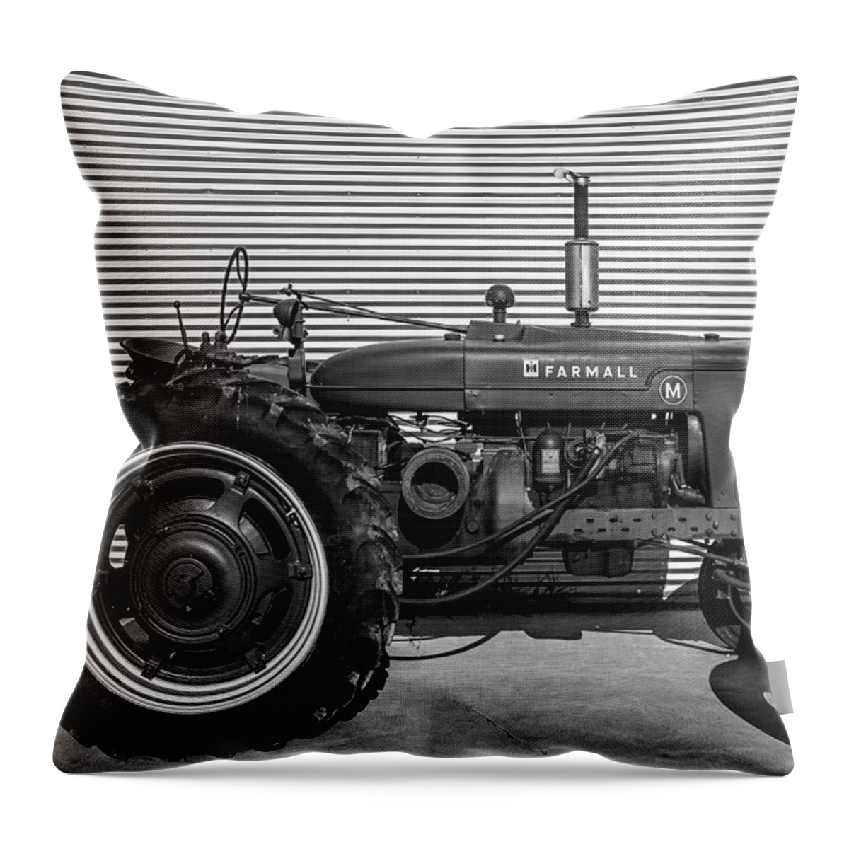 Farmall Throw Pillow featuring the photograph Farmall M and Steel by Todd Klassy