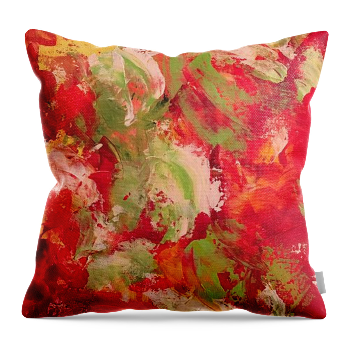 Abstract Throw Pillow featuring the painting Farmer's Market by Claire Gagnon
