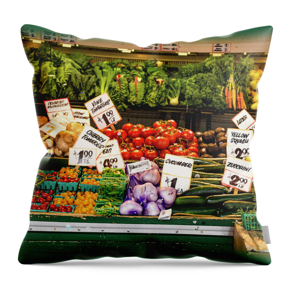 Seattle Throw Pillow featuring the photograph Farmers Market I by Deborah Klubertanz