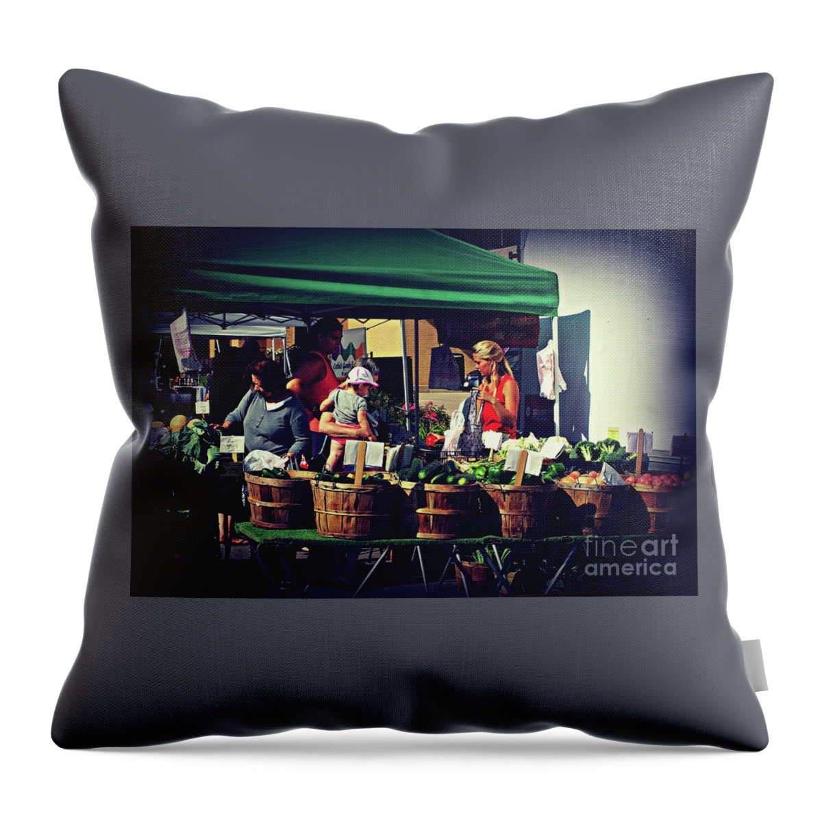 Photography Throw Pillow featuring the photograph Farmers Market Produce by Frank J Casella