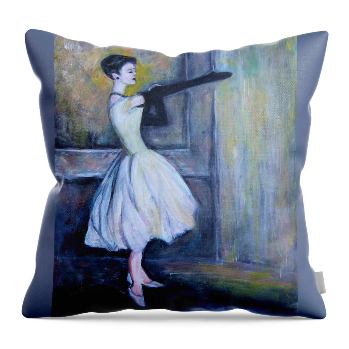 Vintage Throw Pillow featuring the painting Fashion Model 2 by Denice Palanuk Wilson