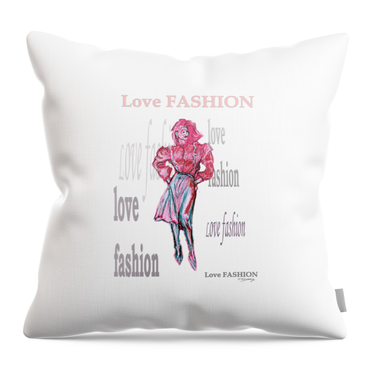 Fashion Throw Pillow featuring the painting Fashion by Tom Conway