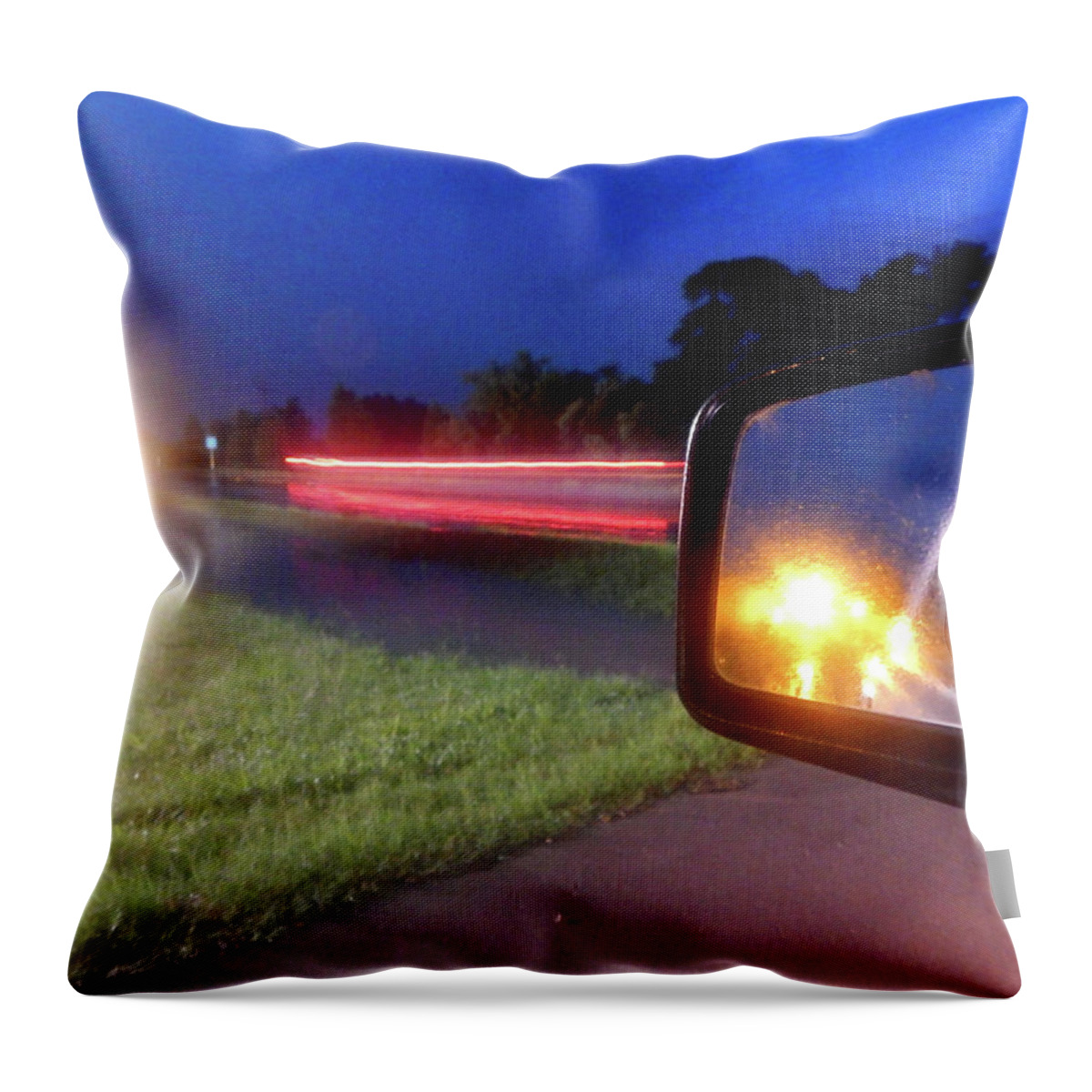 Art Throw Pillow featuring the photograph Fast Traffic Reflections #6242 by Barbara Tristan