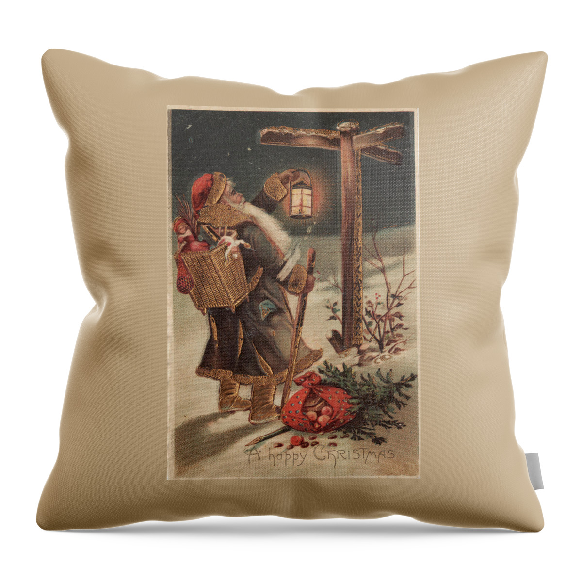 Christmas Throw Pillow featuring the photograph Father Christmas by Kristia Adams