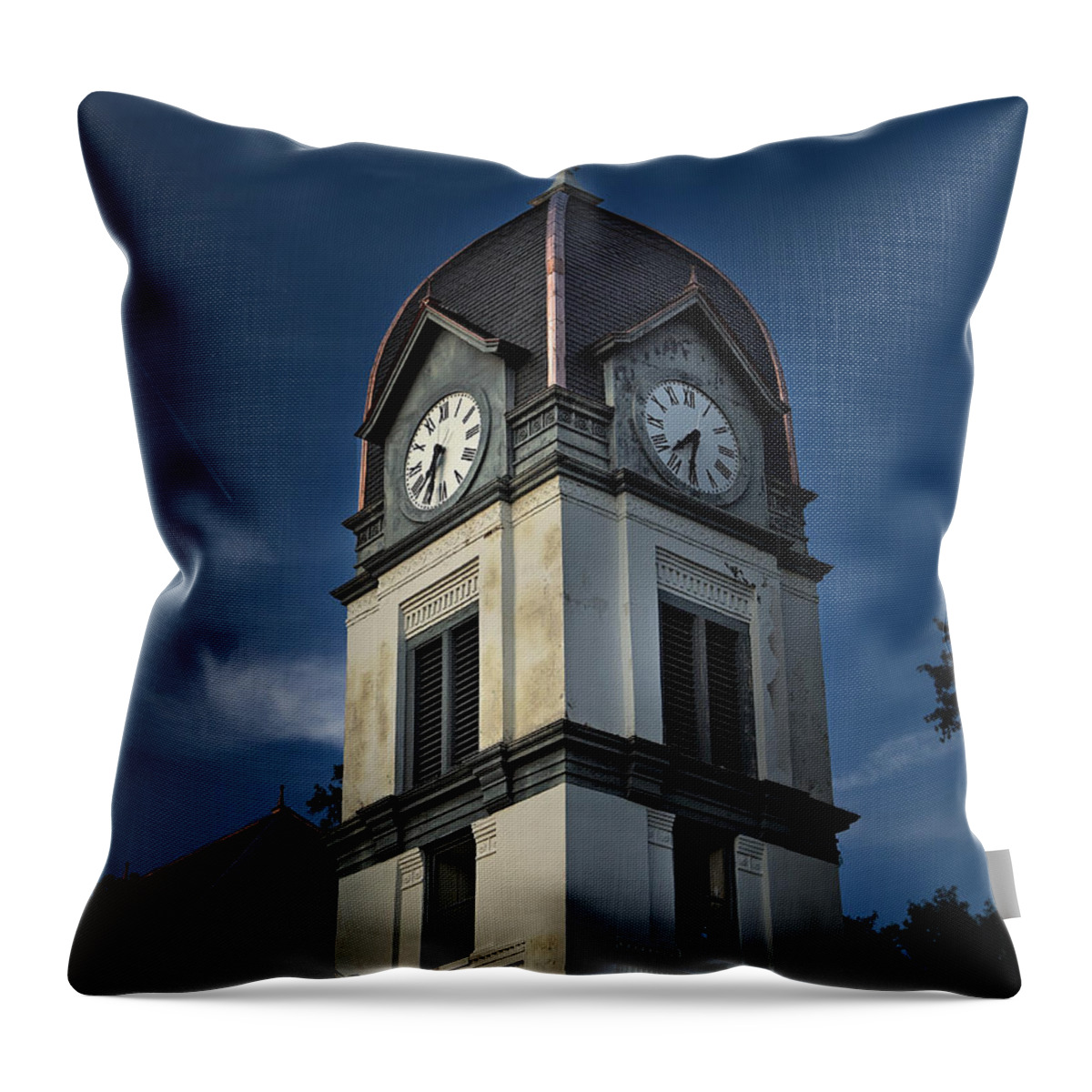 Courthouses Throw Pillow featuring the photograph Fayette County Courthouse by Sally Simon
