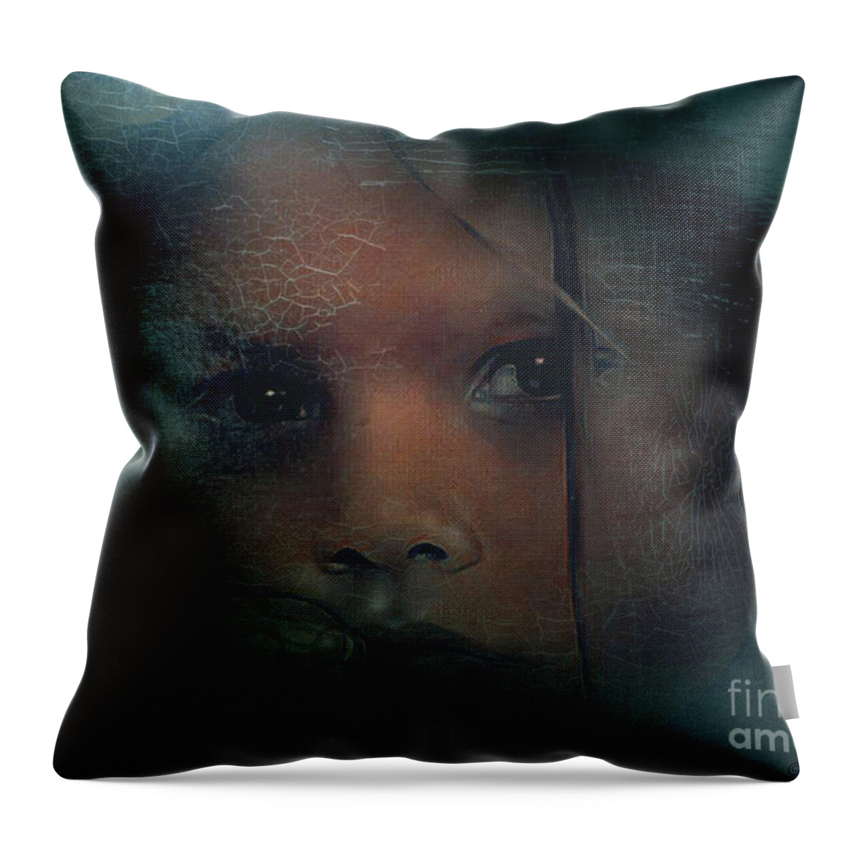 Fear Throw Pillow featuring the mixed media Fear Itself by Barbara Milton