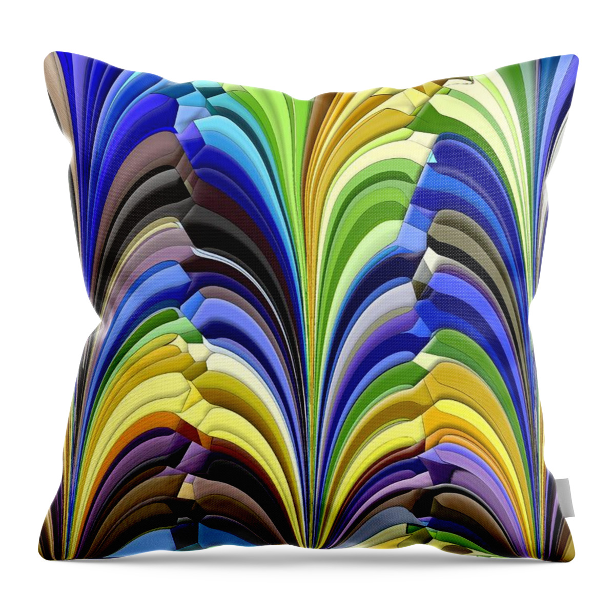 Abstract Throw Pillow featuring the digital art Feathered Friends by Tim Allen