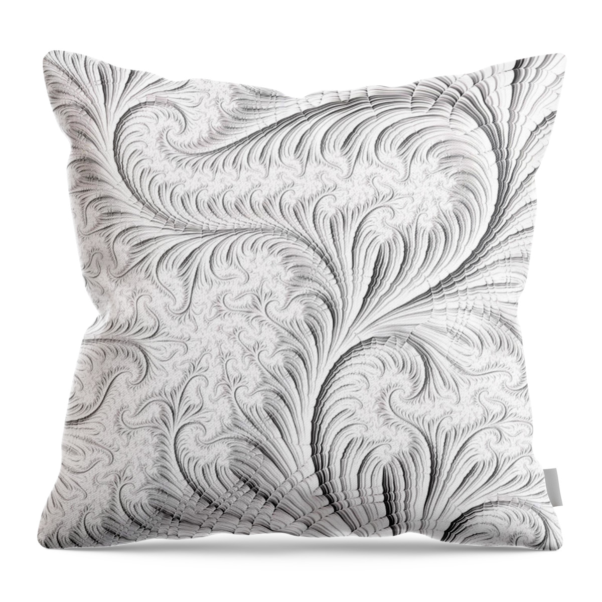 Abstract Throw Pillow featuring the digital art Feathered by Michele A Loftus