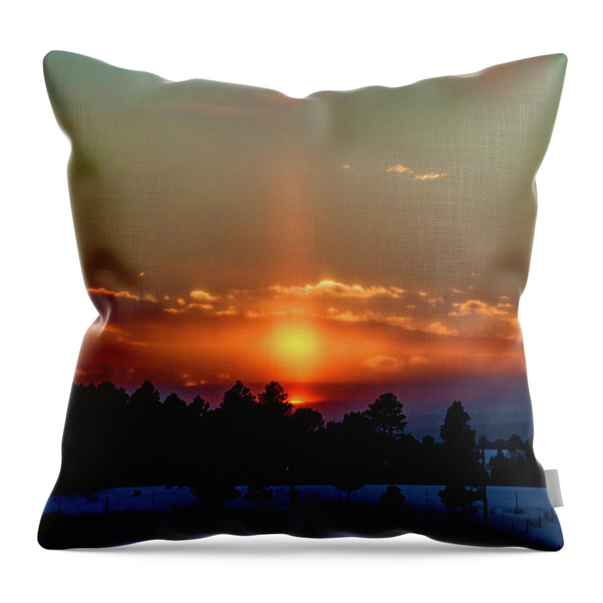 Sunset Throw Pillow featuring the photograph February Sunset by Alana Thrower
