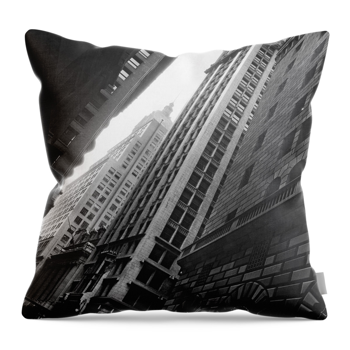 1920s Throw Pillow featuring the photograph Federal Reserve Bank Facade by Underwood & Underwood