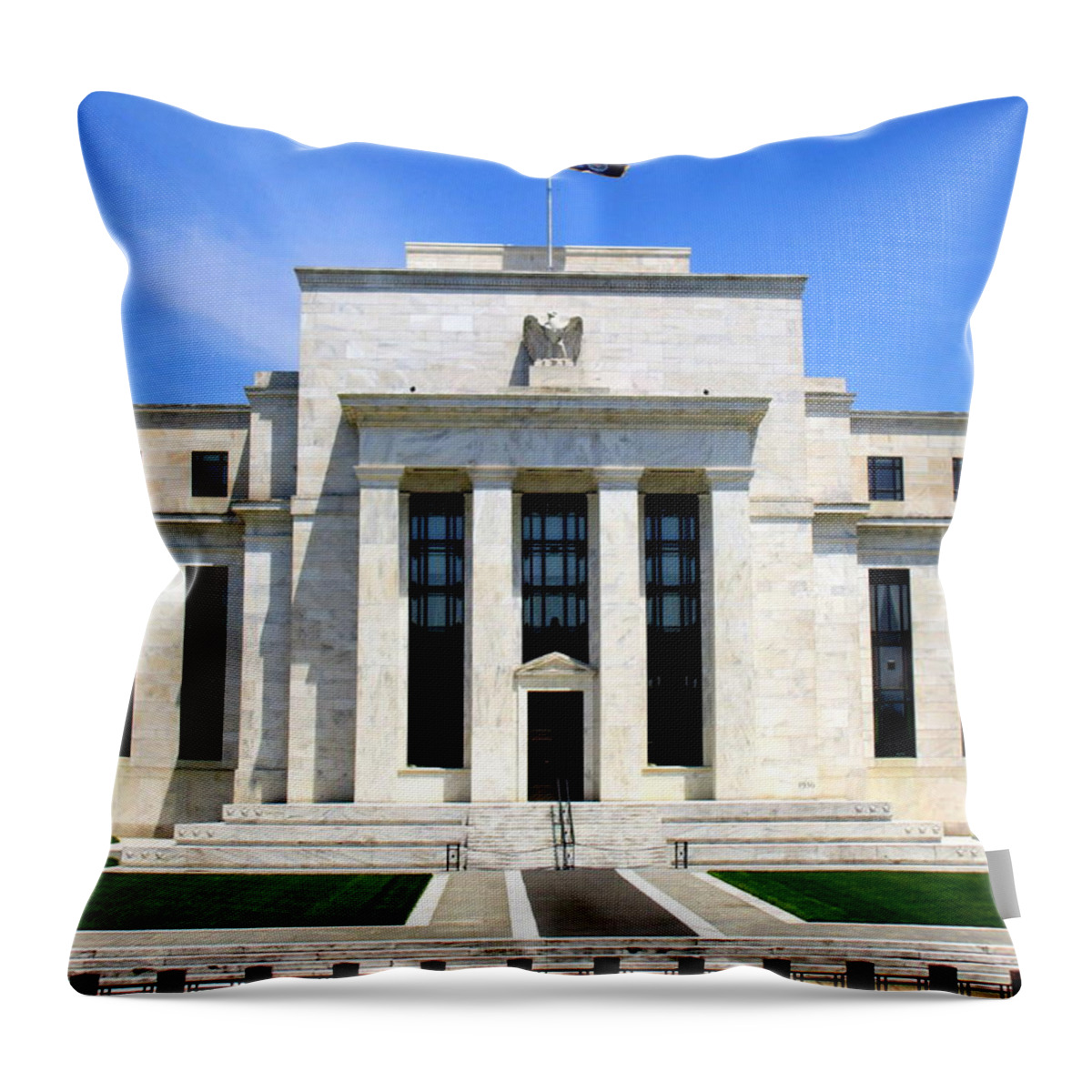 Federal Reserve Throw Pillow featuring the photograph Federal Reserve by Randall Weidner