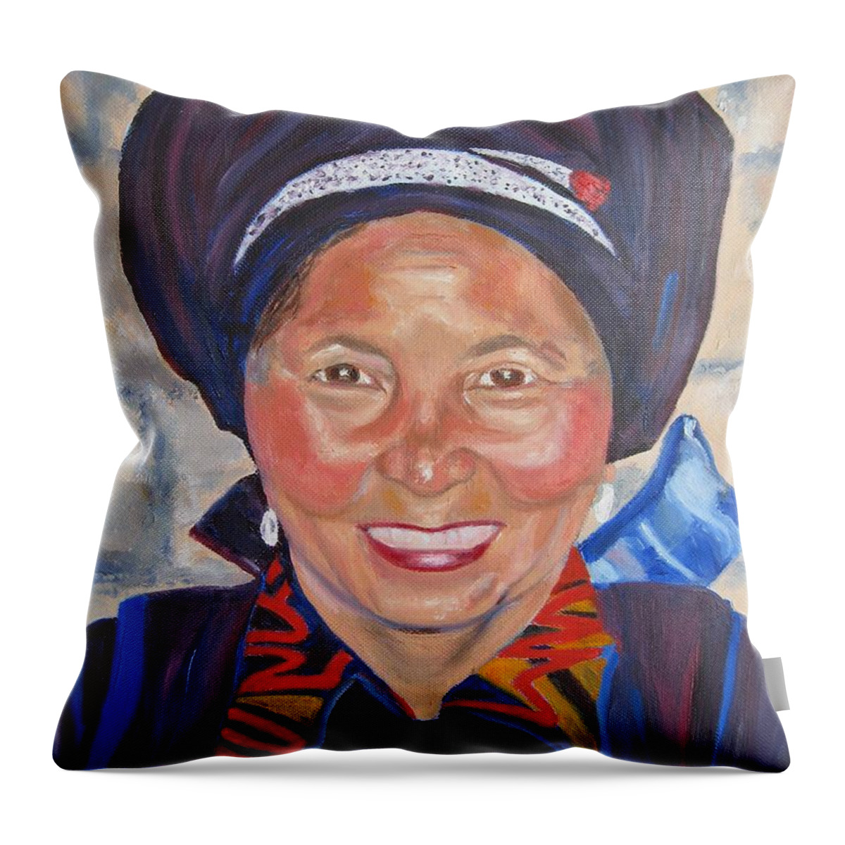 Portrait Throw Pillow featuring the painting Fellow Traveller Great Wall by Lisa Boyd
