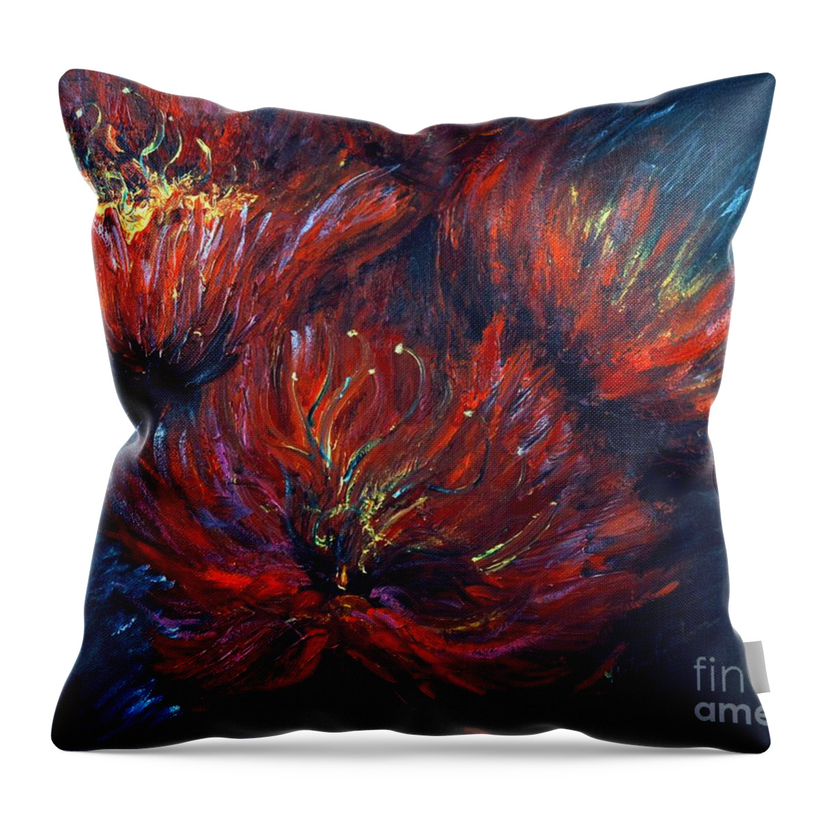 Abstract Throw Pillow featuring the painting Fellowship by Nadine Rippelmeyer