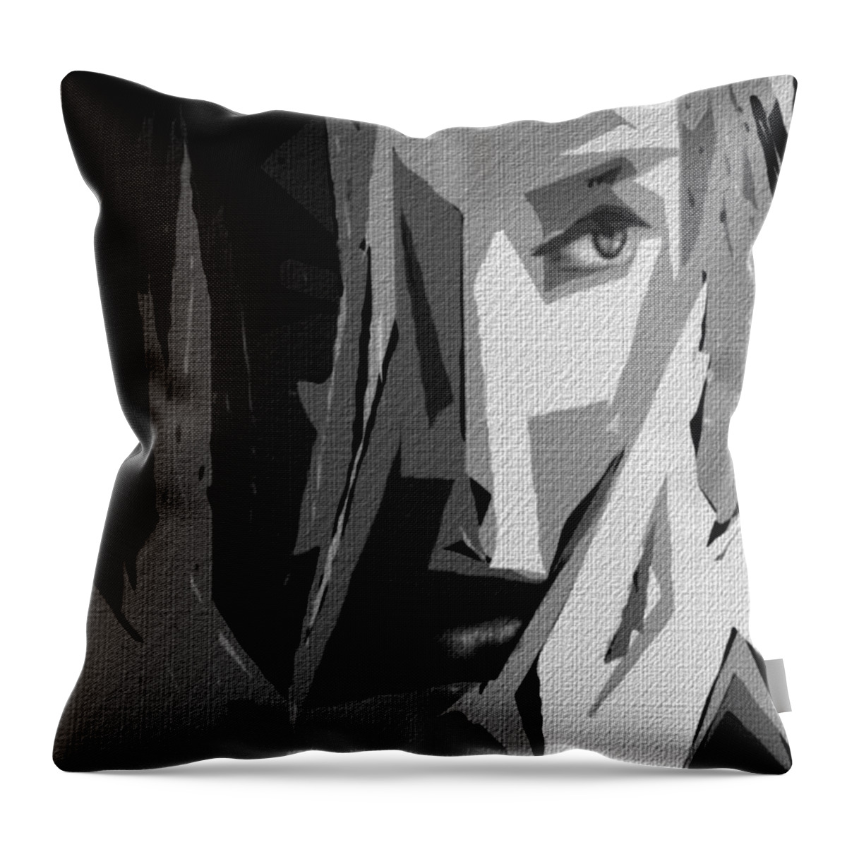 Art Throw Pillow featuring the digital art Female Expressions XLV by Rafael Salazar