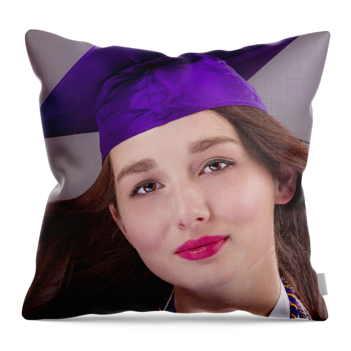 Academic Throw Pillow featuring the photograph Female Graduation by Peter Lakomy