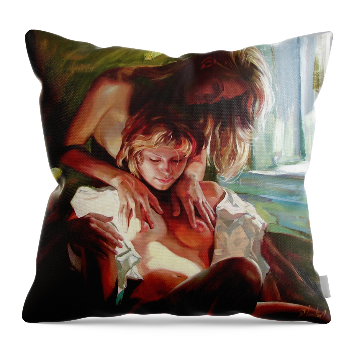 Ignatenko Throw Pillow featuring the painting Female secrets by Sergey Ignatenko