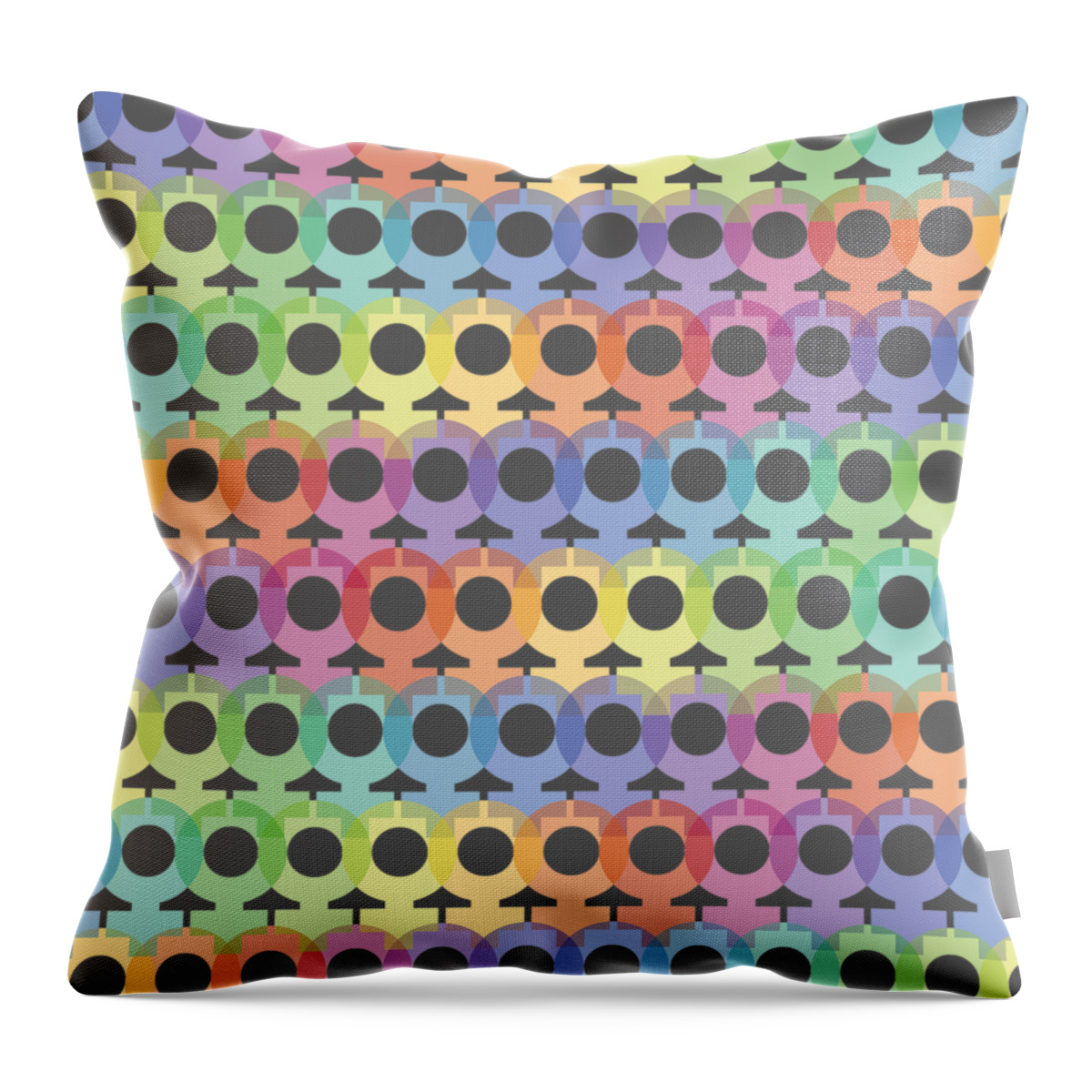 Female Throw Pillow featuring the digital art Female Sex/Gender Symbols Coalesced by Stan Magnan
