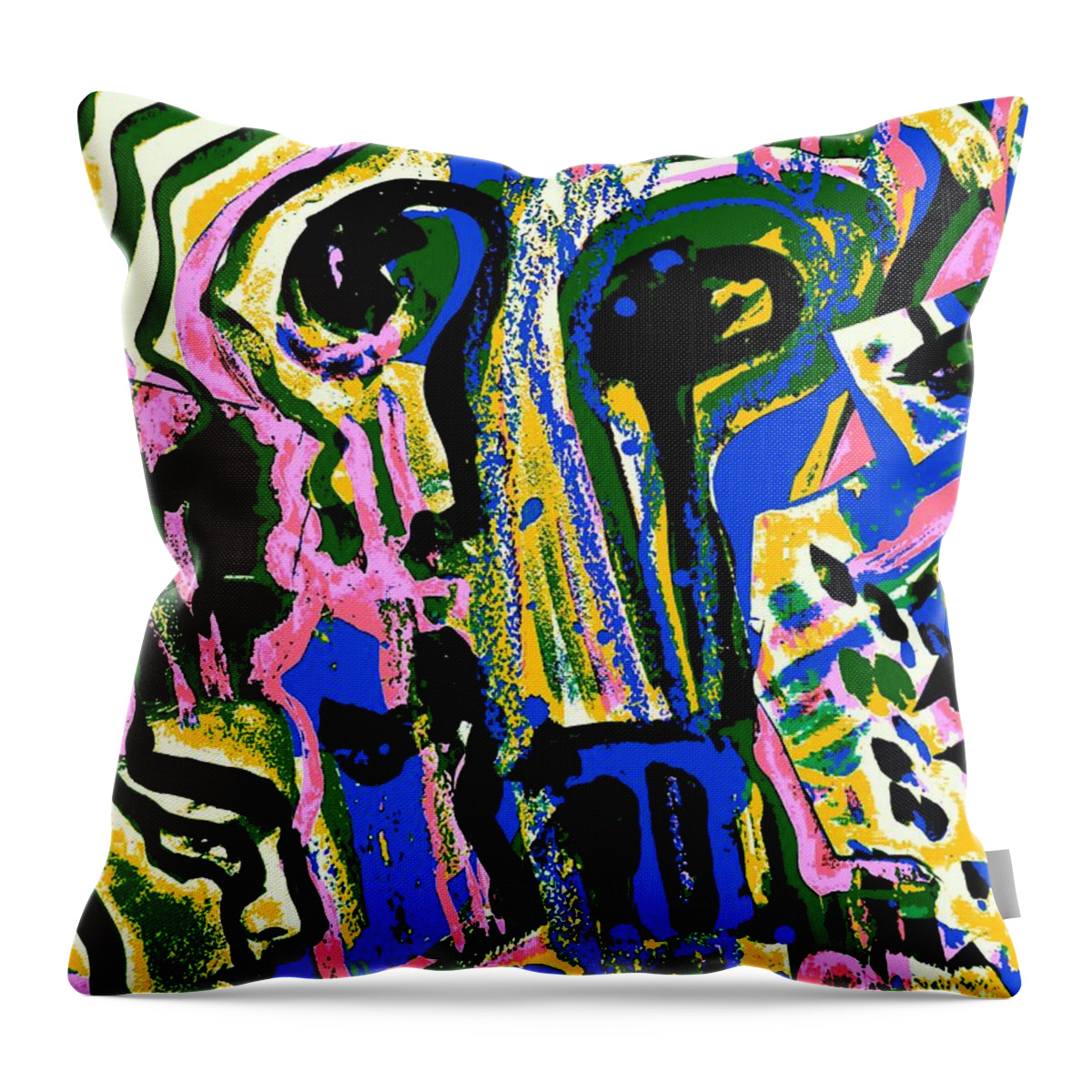 Katerina Stamatelos Art Throw Pillow featuring the painting Femme-Fatale-24 by Katerina Stamatelos
