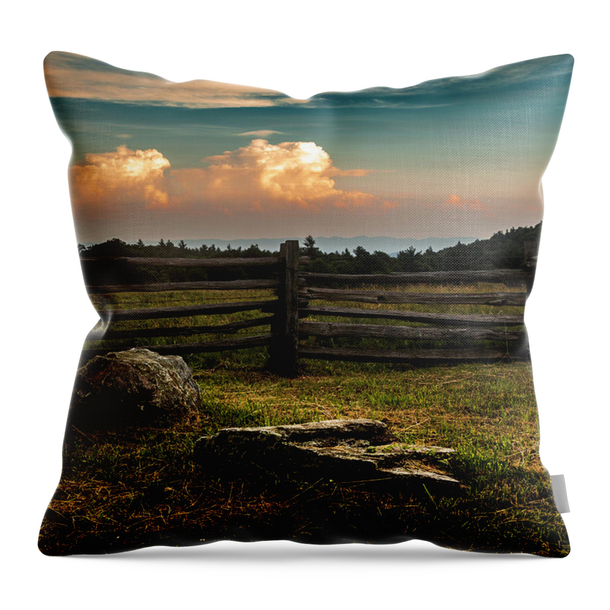 Slat Fences Throw Pillow featuring the photograph Fenced In by Kevin Senter