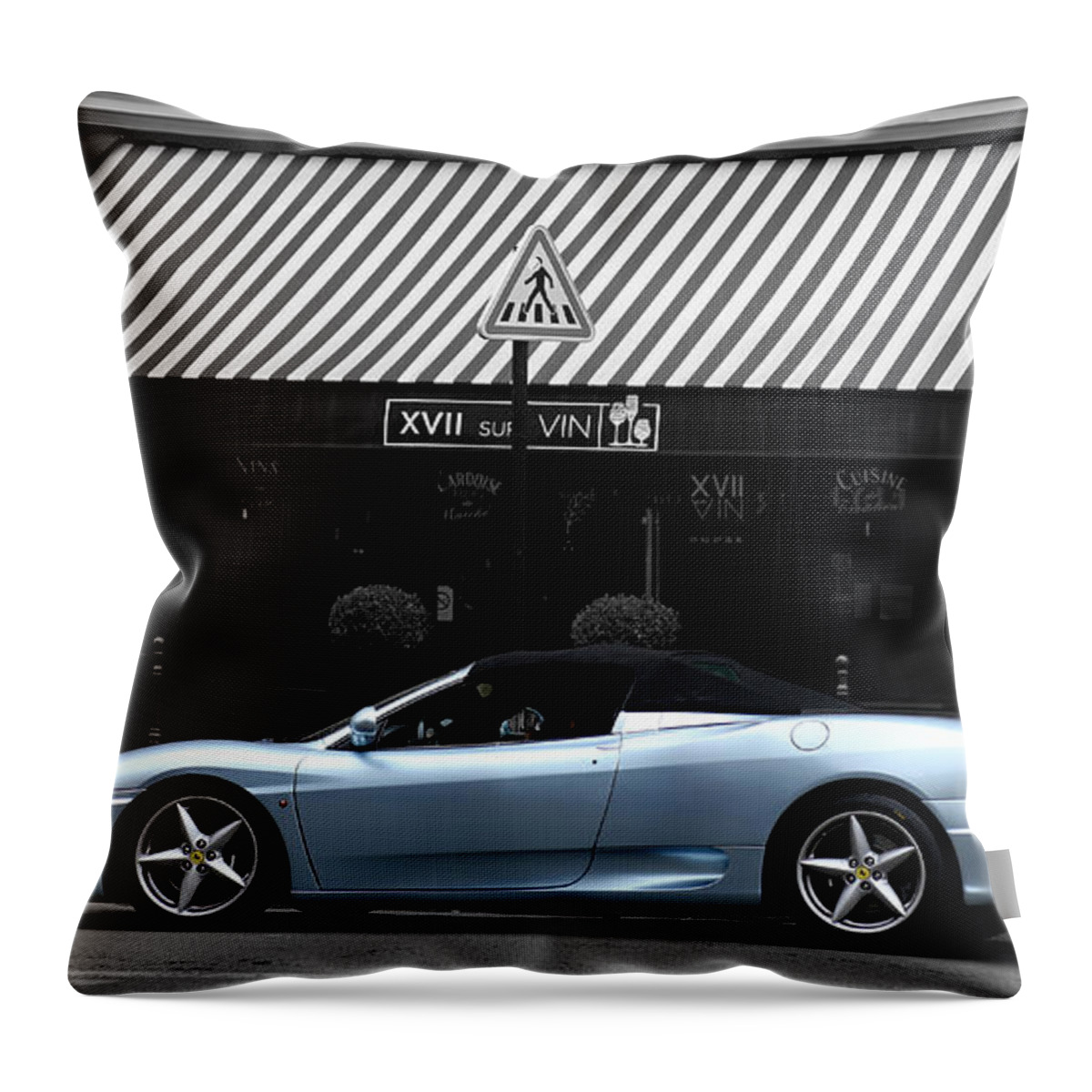 Paris Throw Pillow featuring the photograph Ferrari 3 by Andrew Fare