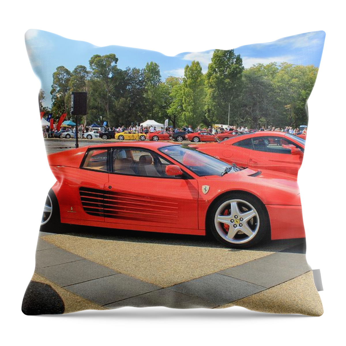 Ferrari Throw Pillow featuring the photograph Ferrari Testarossa by Anthony Croke