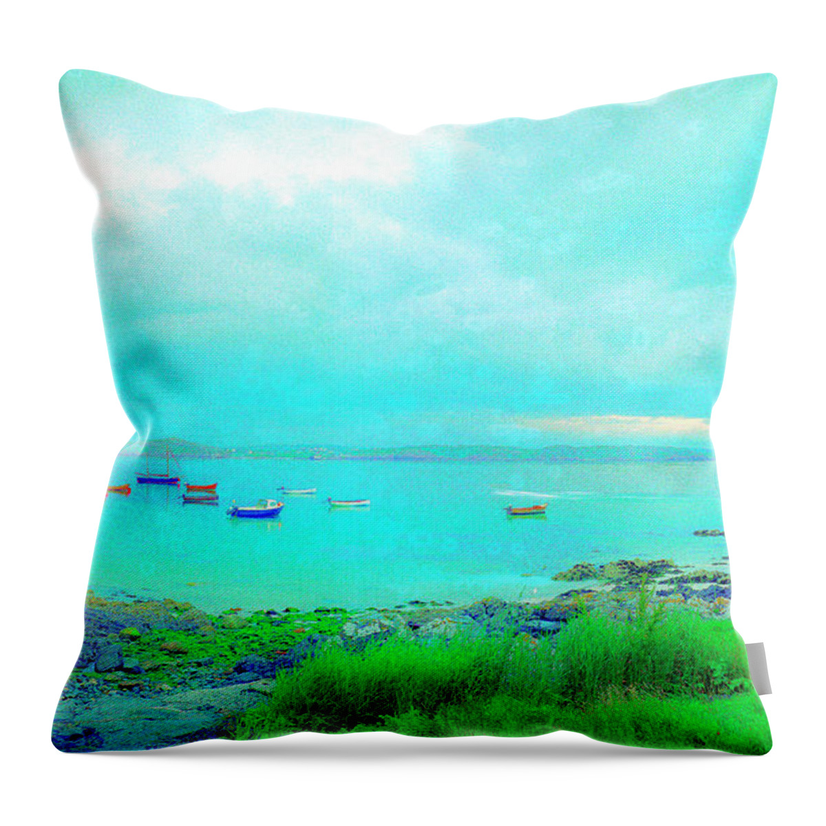 Sand Throw Pillow featuring the photograph Ferry Wake by Jan W Faul