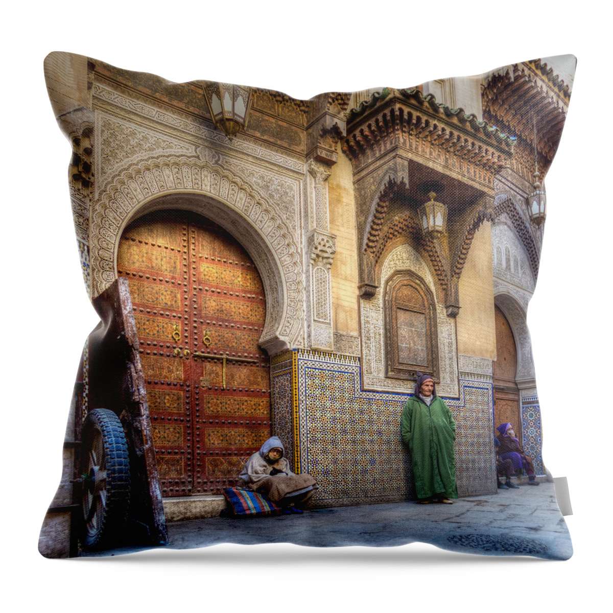 Fes Throw Pillow featuring the photograph Fes medina by Claudio Maioli