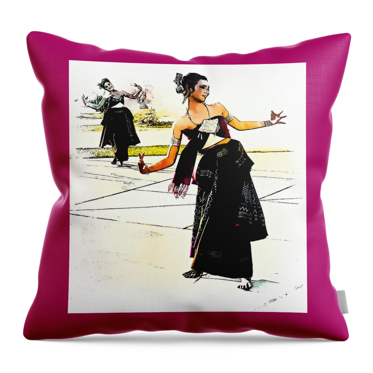 Festival Throw Pillow featuring the digital art Festival Celebration by Ian Gledhill