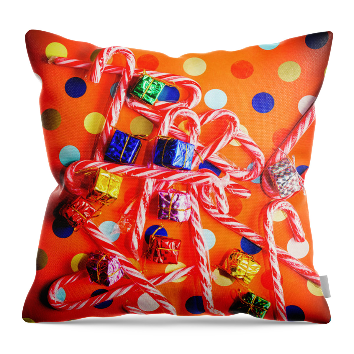 Xmas Throw Pillow featuring the photograph Festive background by Jorgo Photography