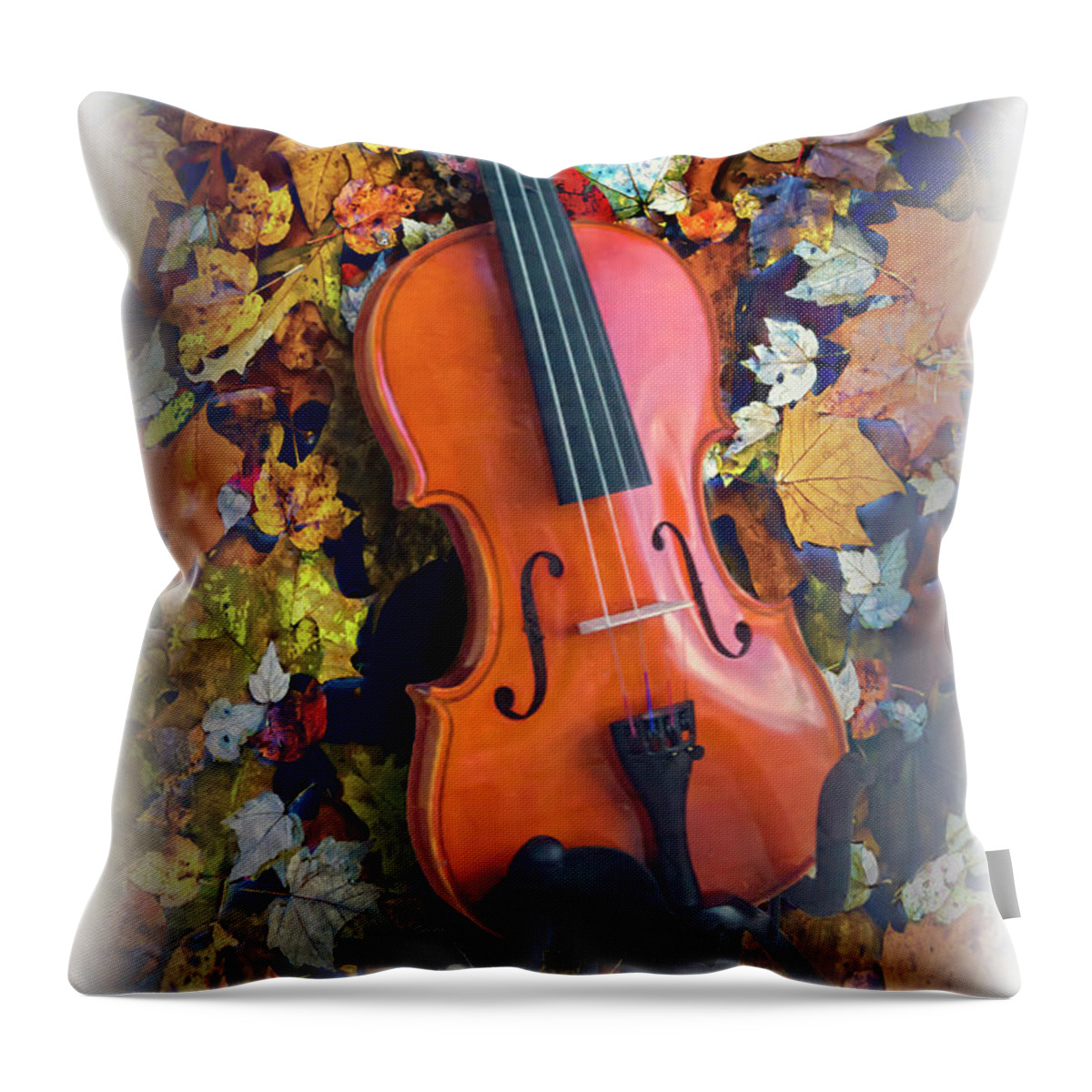 2d Throw Pillow featuring the mixed media Fiddle Faddle by Brian Wallace