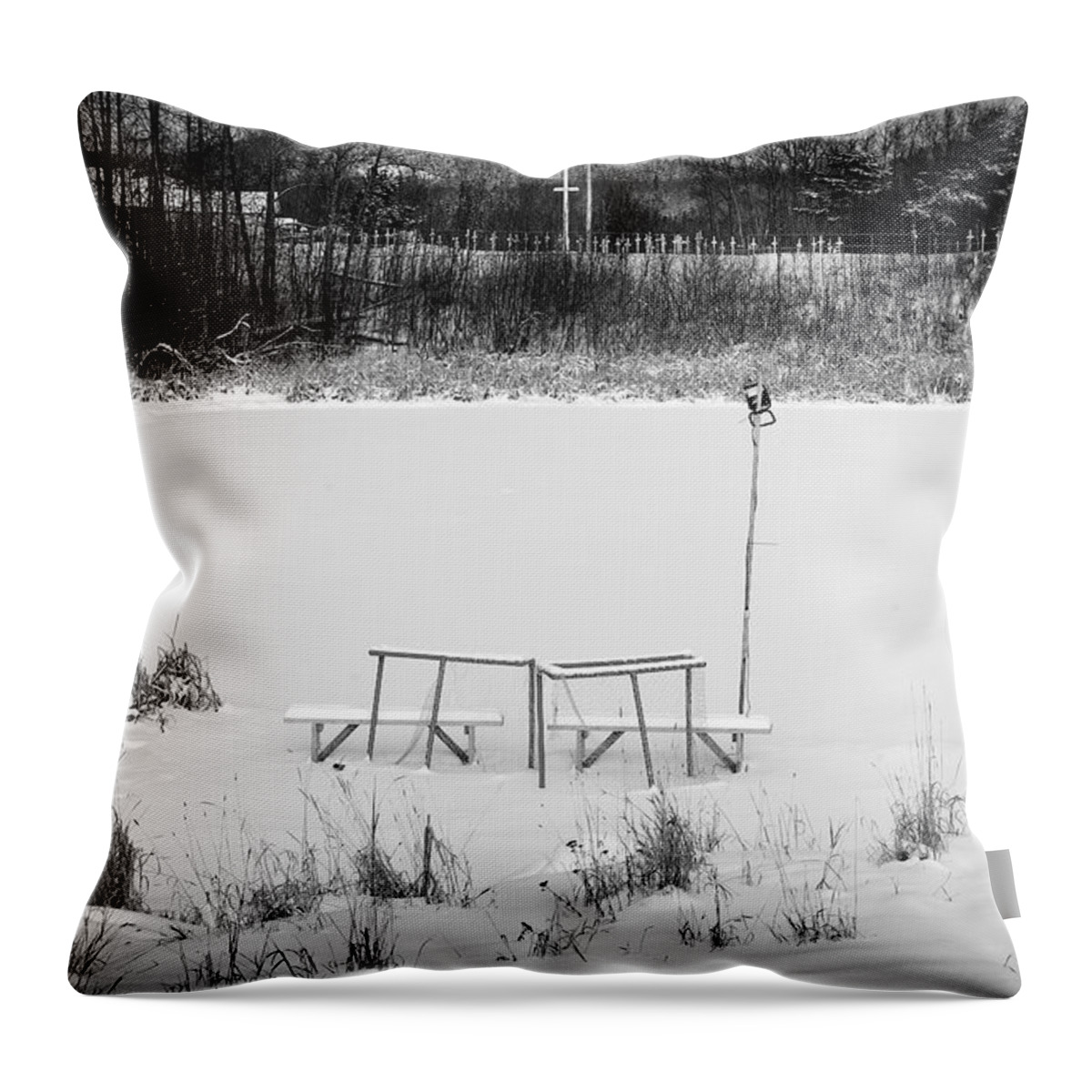 Hockey Throw Pillow featuring the photograph Field of Dreams by Doug Gibbons
