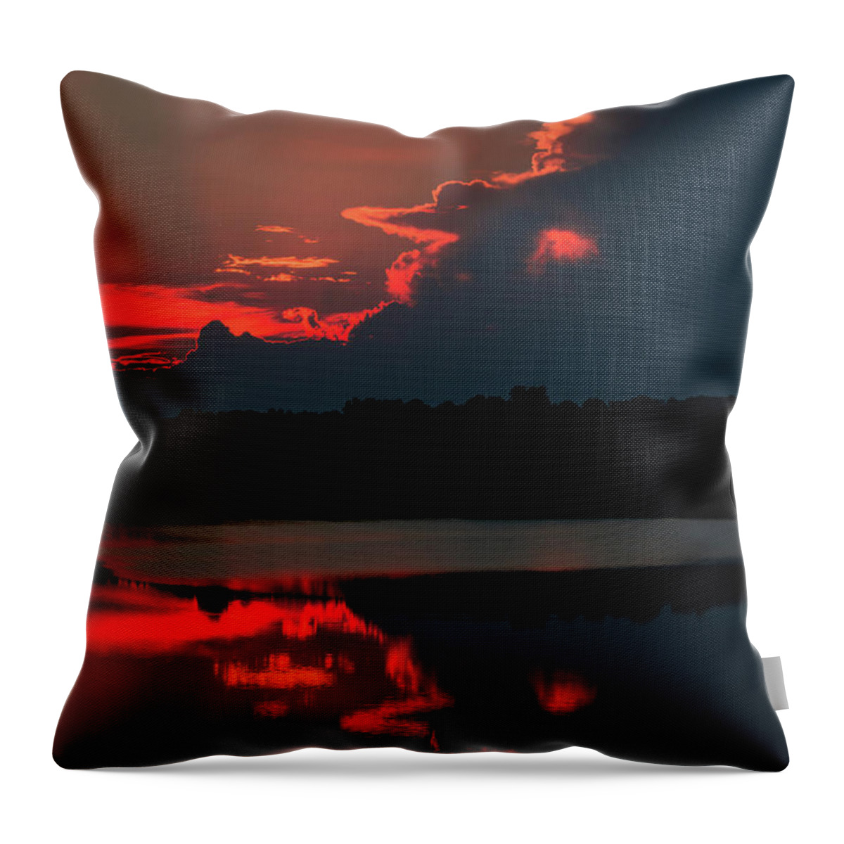 Sunset Throw Pillow featuring the photograph Fiery Evening by James L Bartlett
