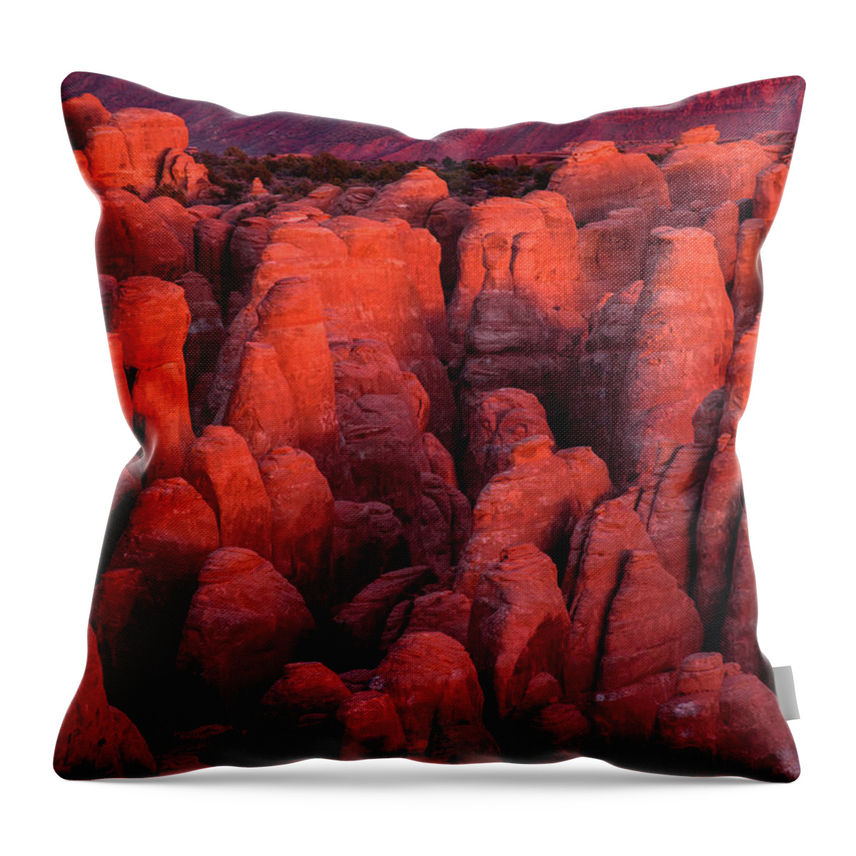 Utah Throw Pillow featuring the photograph Fiery Furnace by Dustin LeFevre