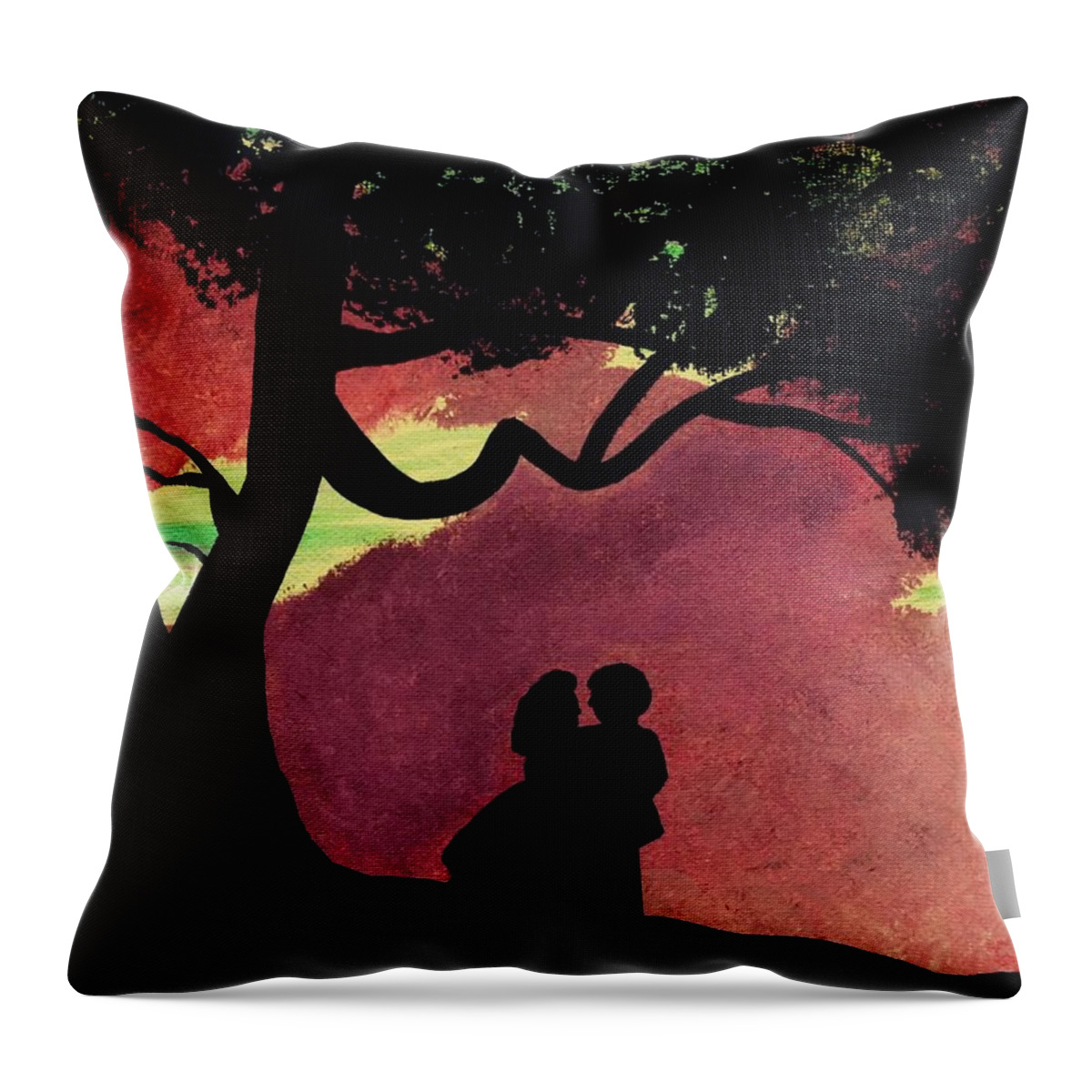 Tree Throw Pillow featuring the photograph Fiery Skies of Tara by Annie Walczyk