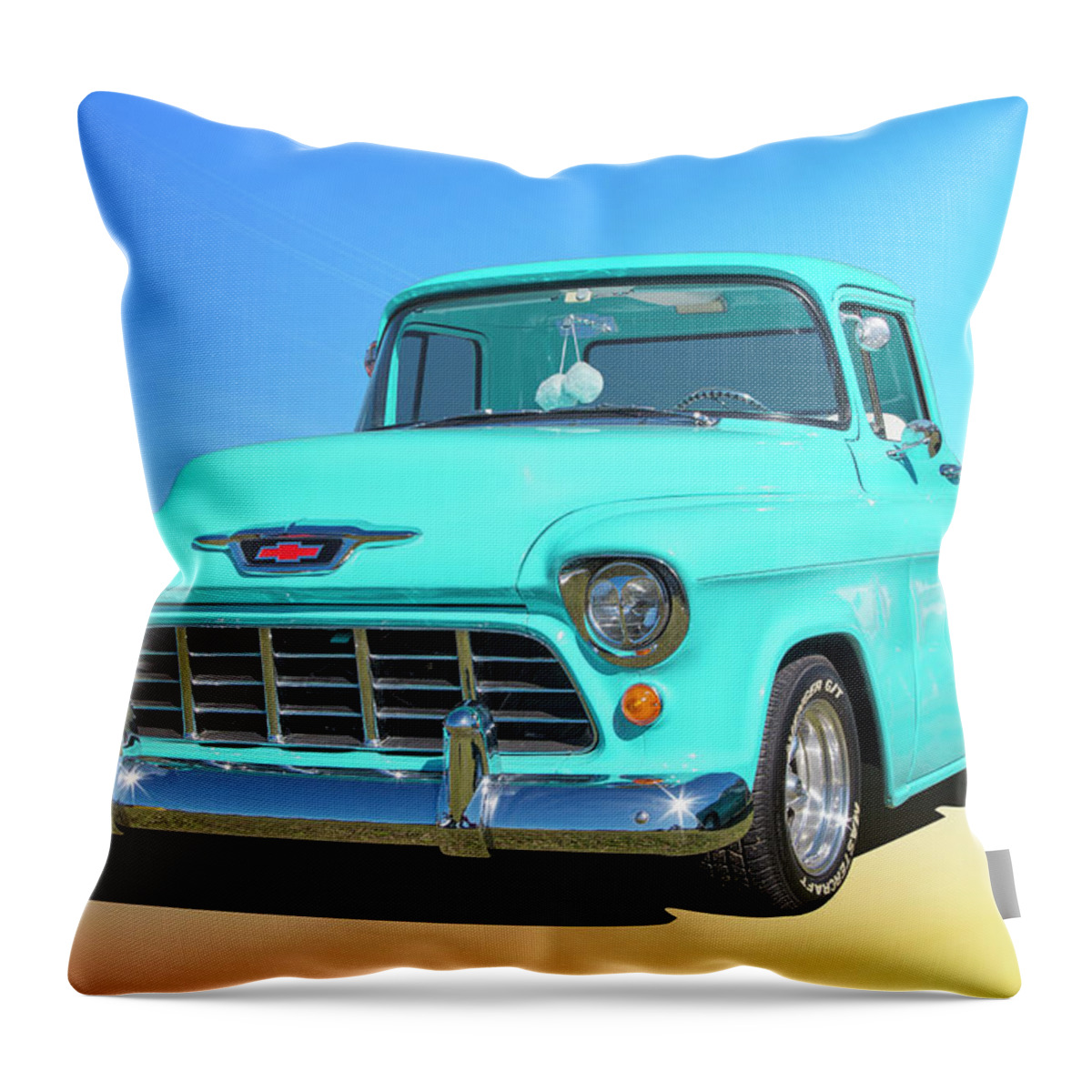 Pickup Throw Pillow featuring the photograph Fifty5 Stepside Pickup by Keith Hawley