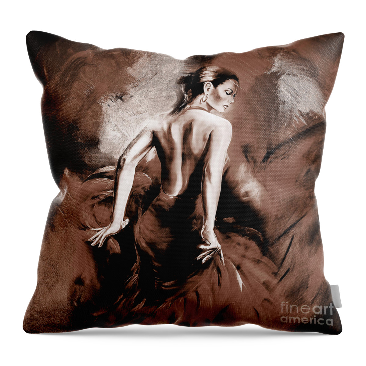 Dance Throw Pillow featuring the painting Figurative art 007b by Gull G