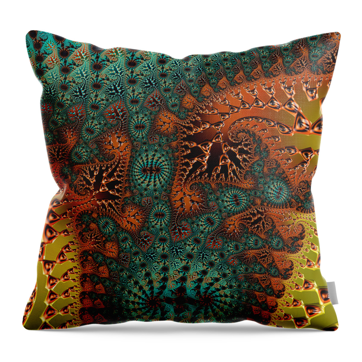 3-d Fractal Throw Pillow featuring the photograph Filigree and Lace by Ronda Broatch