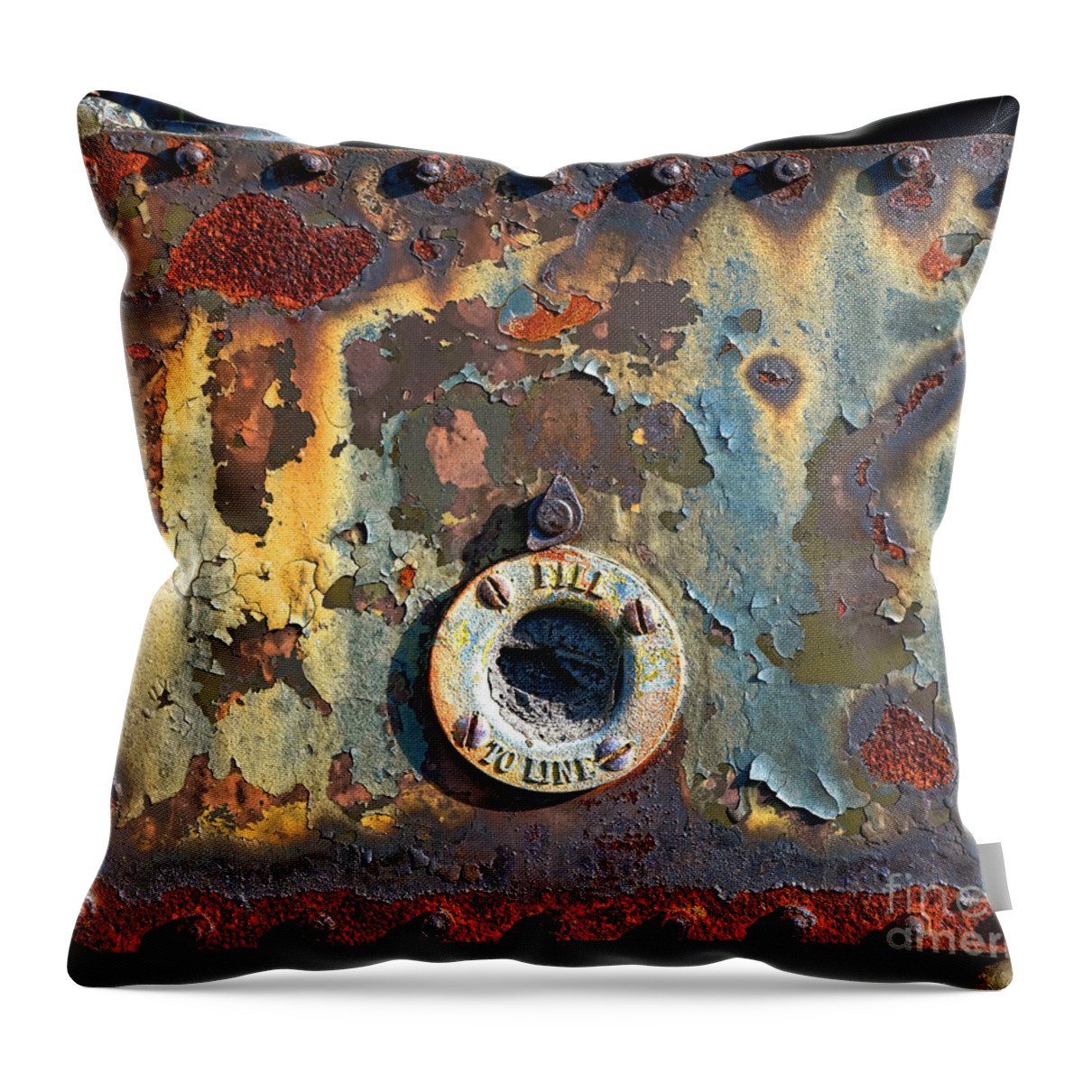 Oil Throw Pillow featuring the photograph Fill to Line by Olivier Le Queinec