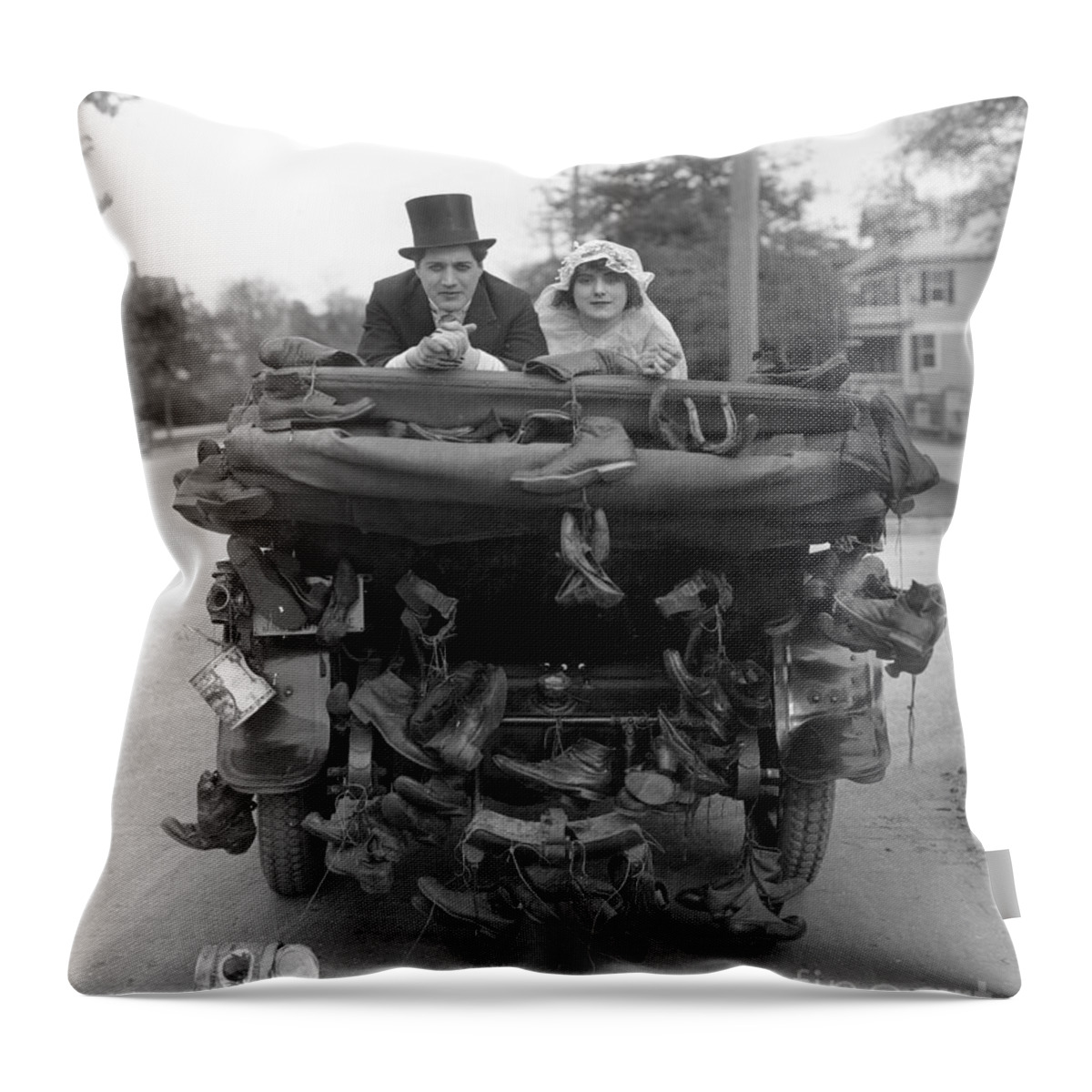 -weddings & Gowns- Throw Pillow featuring the photograph Film Still Wedding by Granger
