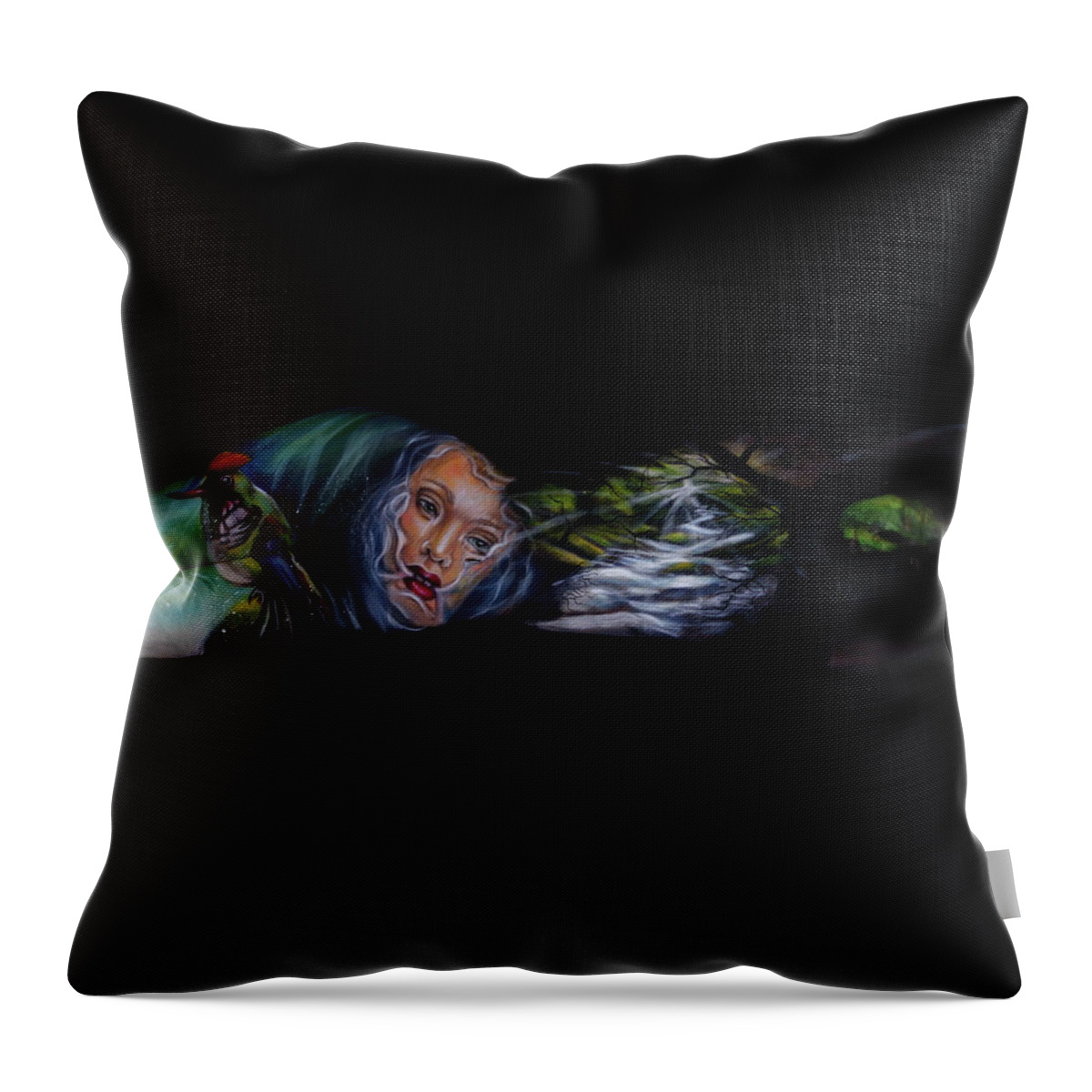 Bodypaint Throw Pillow featuring the photograph Finally Above Water by Angela Rene Roberts and Cully Firmin