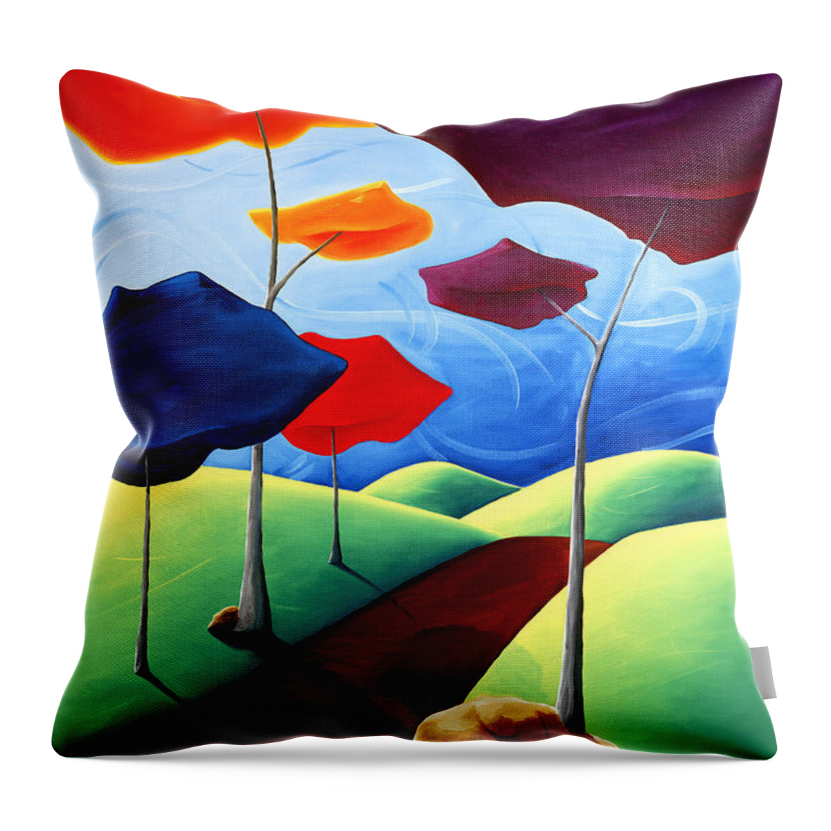 Landscape Throw Pillow featuring the painting Finding Your Way by Richard Hoedl