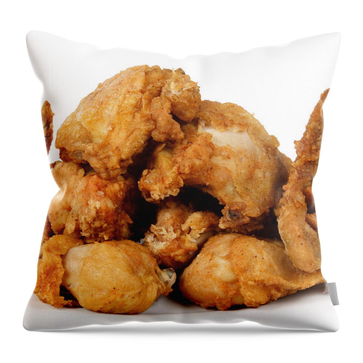 Food Throw Pillow featuring the photograph Fine Art Fried Chicken Food Photography by James BO Insogna