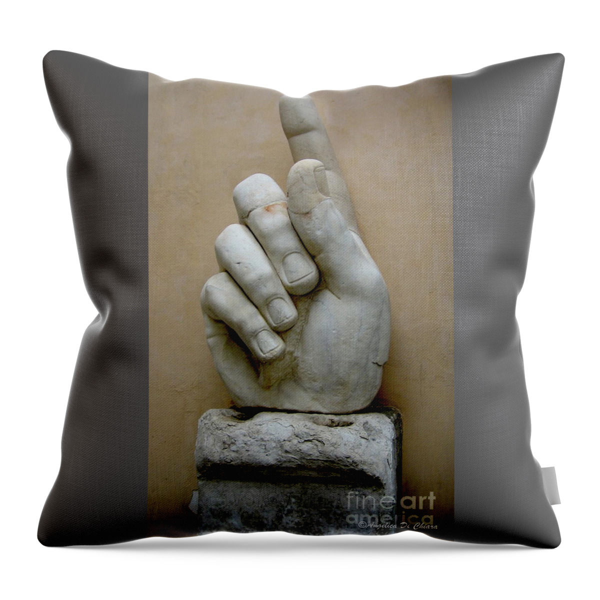 Cityscape Throw Pillow featuring the photograph FINGER -Rome by Italian Art