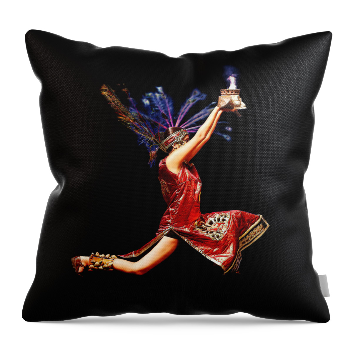 Fire Throw Pillow featuring the photograph Fire Dancer by Cindy Singleton