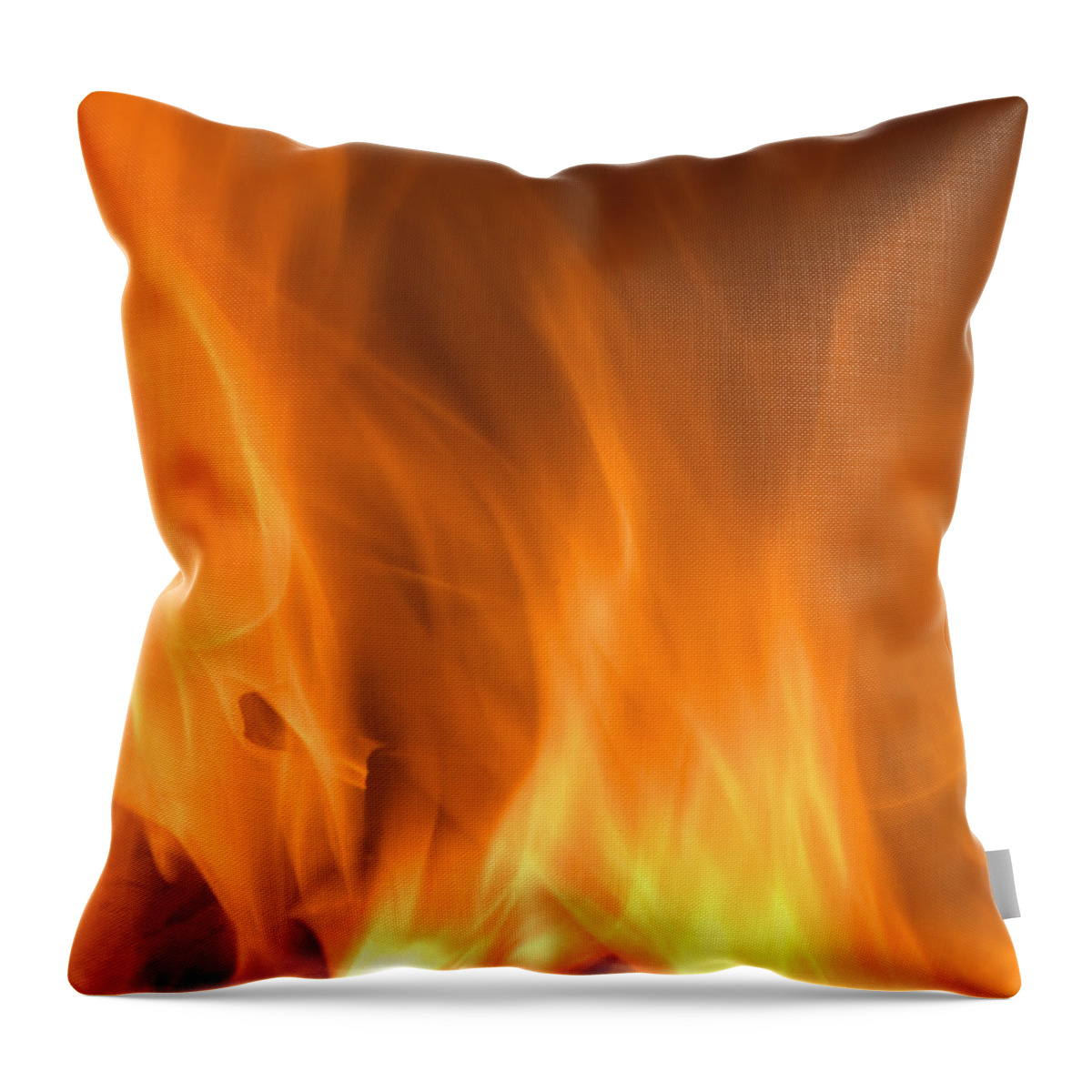 Fire Background Throw Pillow featuring the photograph Fire flames background by Michalakis Ppalis