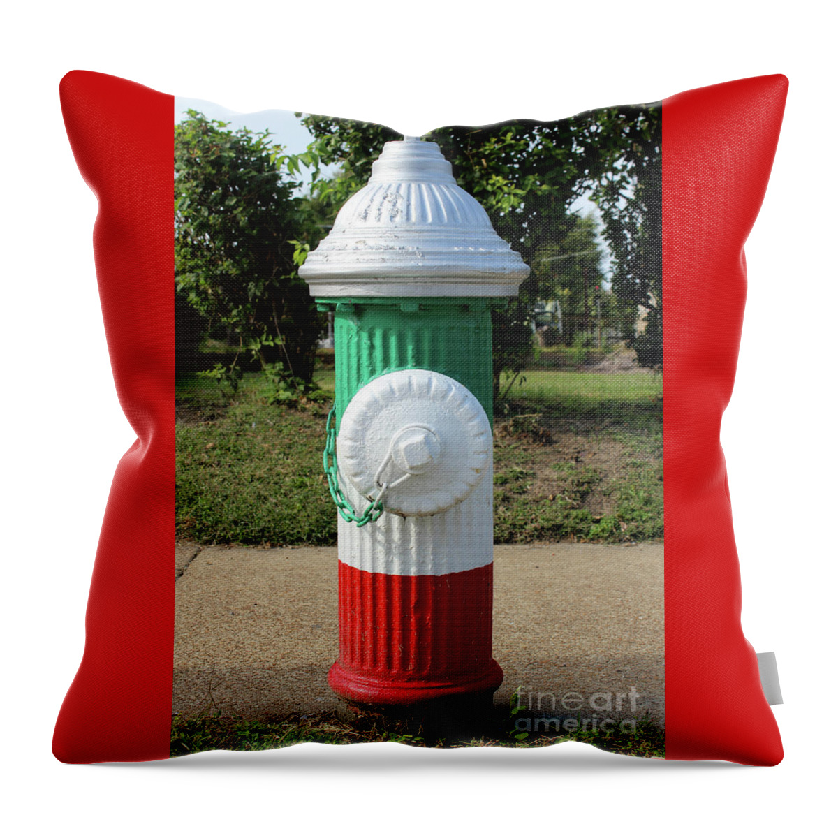 St. Louis Throw Pillow featuring the photograph Fire Hydrant on The Hill in St. Louis, Missouri by Adam Long