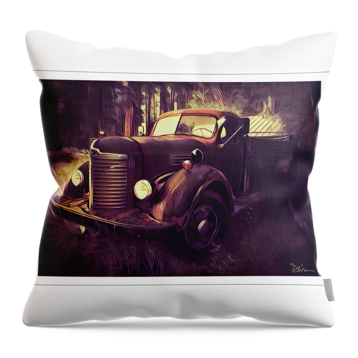 Fire Engine Throw Pillow featuring the photograph Fire In The Forest by Peggy Dietz