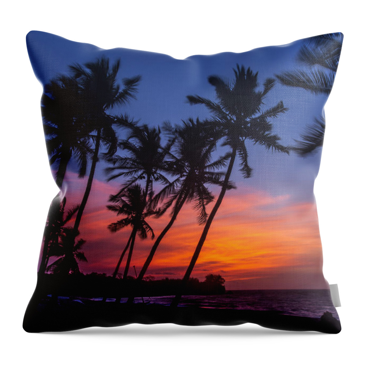 Beach Throw Pillow featuring the photograph Fire in the Sky by Alex Lapidus