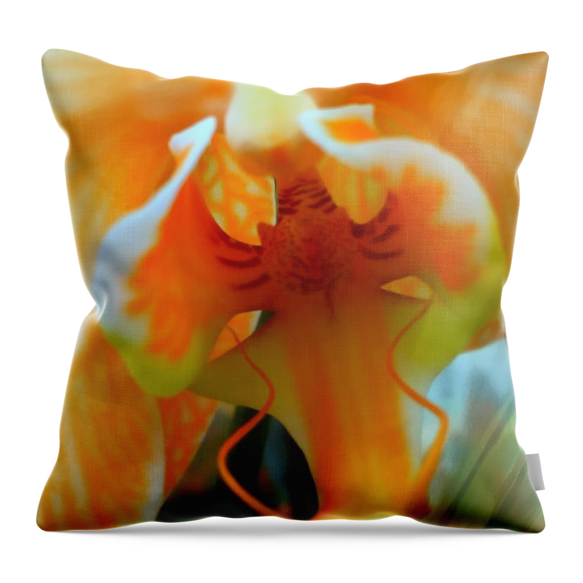 Orchid Throw Pillow featuring the photograph Fire by Nona Kumah