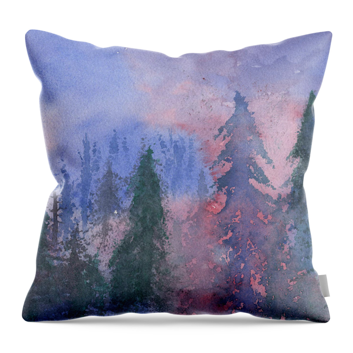 Forest Throw Pillow featuring the painting Fire on the Mountain by Victor Vosen
